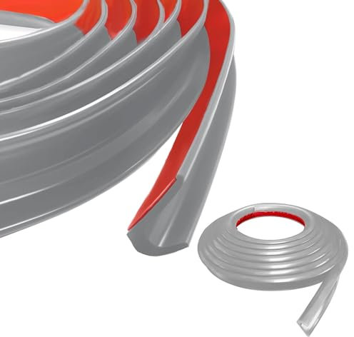 J Shape RV-Regenrinne, 10 M selbstklebende Rückseite, PVC Tropfführungen, Dach-Regenumleitungsstreifen für Fahrzeug, LKW, Wohnmobil, Boot, Auto, Van, Tür, Wohnmobil (Grau, 10M)