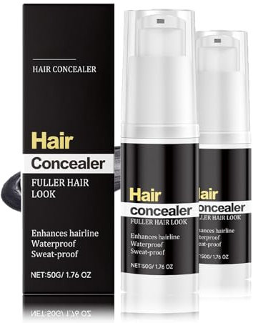 2 Stück Hairfillup Haarabdeckstift, Wasserfester Haarabdeckstift, Black Haarabdeckstift, Root Coverage Fuller Powder für Männer, Män Haar Concealer, Schweißfester Haaransatzverstärke
