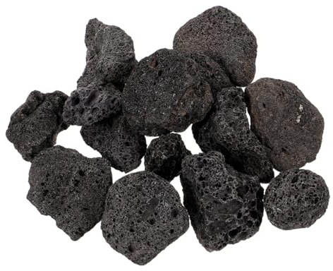 GALPADA Decoración de Roca Volcánica Grava para Acuario Negra Natural Gránulos de Piedra Volcánica para Jardín Interior y Exterior Decoración de Jardín