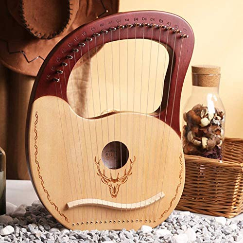 Lyre Harfe 19 Saiten, Metallsaiten Holz Lauge Harfe, Mahagoni Lauge Harfe Mit Tuning-Schraubenschlüssel, Für Anfänger Instrument Liebhaber Musik Liebhaber Kinder Erwachsene Harfen Red