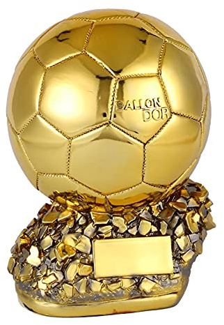 LICHUXIN Fußball Goldene Ball Trophy, Französischer Fußball Goldener Ball Award Copy Trophäenharzhandwerk, Sportfans Souvenirs und Sammlerstücke, Home Dekorationen und Geschenke,15cm