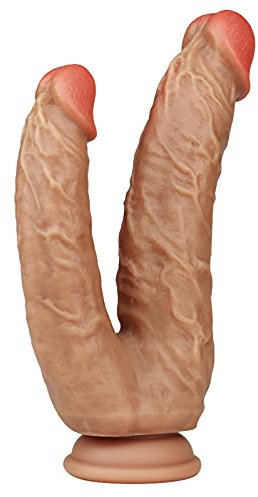 ZWBHSH XXL Dildo Doppeldildo Zwei Layer Silikon Anal Dildo Mit Saugnapf Penisnachbildung Echter Eichel Und Venen Vagina Anal Doppelpenetration Realistischer Dildo Masturbator Sexspielzeug Für Frauen
