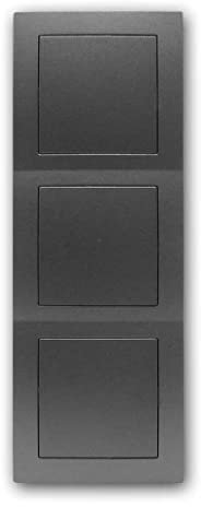 FLAIR Blindabdeckung/Blende mit Dreifach-Rahmen, Farbe anthrazit, passend für Hohlwanddosen