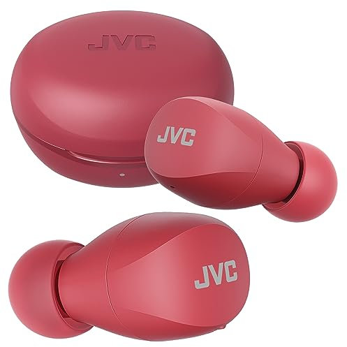 JVC HA-A6T Gumy Mini Wireless Bluetooth Earbuds, 23 Hours Battery, Quick Charge, Touch Control, IPX4 (Red)