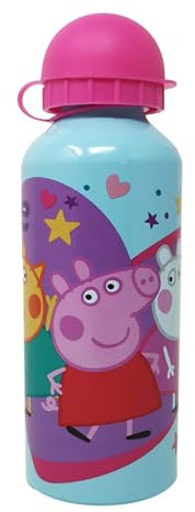 Theonoi Kinder Trinkflasche Sportflasche Wasserflasche Flasche Aluminium Aluminiumflasche 500 ml Geschenk Jungen (Peppa A)