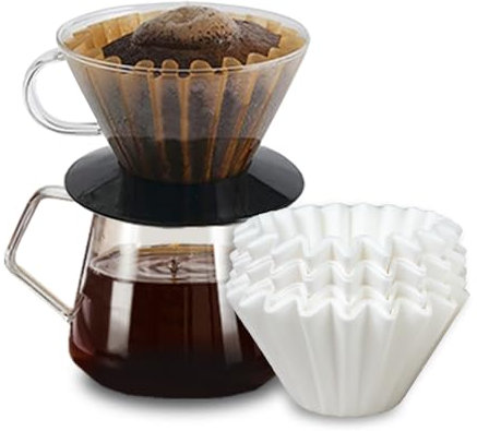 100Pcs Filter for Kalita Wave 185, 2-5 Cups,Disposable Coffee Filter Paper,Wave Filters Compatible with Kalita Wave Pour Over Coffee Dripper 185 Series