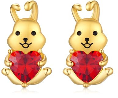 MEDWISE Kaninchen Ohrstecker Mädchen 925 Sterling Silber Kaninchen Ohrringe Gold Schmuck Koala für Frauen Kinder Koalaliebhaber Geburtstag Geschenk
