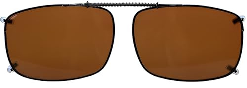 LANLANG Gafas de sol polarizadas con clip para hombre y mujer, protección UV, 10 g, metal, 57 mm x 39 mm, marrón, 57x39mm