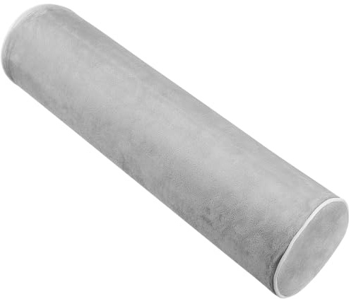 HONMEET Almohada Cervical de Algodón Viscoelástico Cojín Cilíndrico Ergonómico para Cuello Soporte Lumbar y Descanso para Hombres y Mujeres Casa y Viaje Color Gris