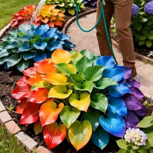 Rizomas de Hosta Magic Garden : Resistente al Frío, Perenne – Plantable en Primavera/Otoño, Aptos para Interior y Exterior-e-4 Rizomas