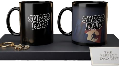 Yapartifa Super Dad Gift Heat Change Mug - Magic Mug Heat Changing Ceramic Coffee Cup - Funny Gift for Dad Stepdad Father's Day - Birthday Present Christmas Novelty Gifts