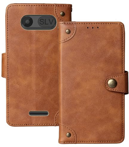 Anybird Retro flip läder väska skal för Beghelli Salvalavita Phone SLV41 4G 2,8 tum läderfodral mobiltelefonfodral skydd mobiltelefon fodral skydd (brun)