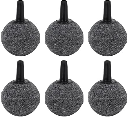 Haofy Aérateur de Pierre à Bulles 20 Pièces, Matériau de Sable Durable, Augmente Les Niveaux D'oxygène pour Aquarium, Gris, 1.38 Pouces/0.98 Pouces