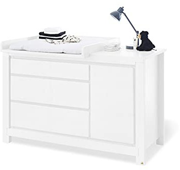 PINOLINO Wickelkommode Wickeltisch Milk extrabreit, extra Stauraum, umbaubar, weiß