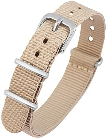 Excellanc-Uhrenarmband Ersatz aus Textilstoff Dornschließe Breite 14-22 mm (Stegbreite: 14 mm, beige)