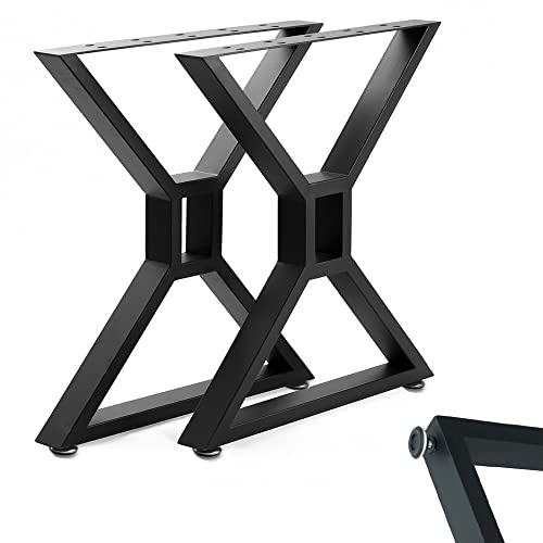 HEONITURE Metal Table Legs - Heavy Duty Desk & Furniture Legs, Modern Industrial Set of 2 (28 Height, 23.6 Wide)