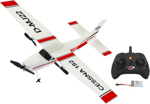 JAMARA Cessna 182 Aeroplane 2.4GHz Gyro 2CH - Remote Controlled, Beginner, Stabilisation of Flight Characteristics, Very Good Self-Flight Properties, Made of Flexible Micro Foam, White