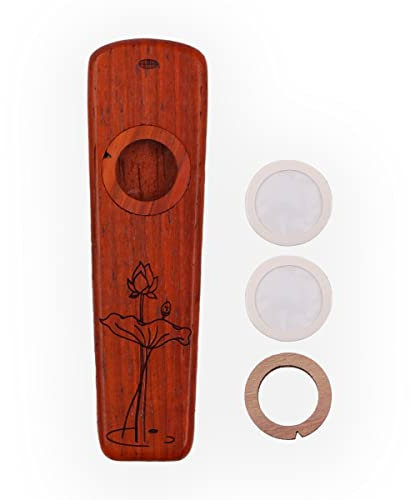 ANCLLO Wood Kazoo Tragbares Kazoo-Gitarren-Ukulele-Begleitinstrument aus Holz mit Metall-Geschenkbox (B)