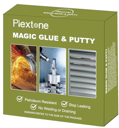 Plextone Petroleum Resistant Epoxy putty Glue Metal Plastic Glass Ceramic Cracks Repair Fills for Quick Fixes (Deep Grey)