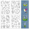 peacoblue Stickvorlagen Wasserlöslich für Anfänger 4 Sheet Kolibri und Blume with 50pcs Muster, Wash Away Stick and Stitch Auflösbares Stickereipapier für Handnähbegeisterte Frauen Erwachsene