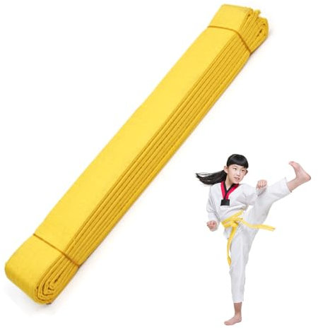Ruayia Karate Gürtel Judo Belt Gürtel Gelb, Judo Stoff Kampfsport Gürtel dickem Kampfkunst Karate Baumwolle Kinder, Taekwondo Gürtel Aikido Belt Erwachsene - Gelb