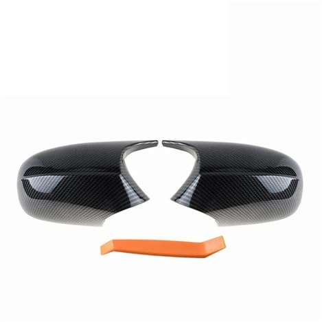 Rearview mirror assembly, Rearview Mirror glass Cover cap Replacement ABS Paste Compatible for BMW 1 3 series E87 E81 E82 E90 E91 E92 E93 51167205292 51167135098(Carbon Fiber-02)
