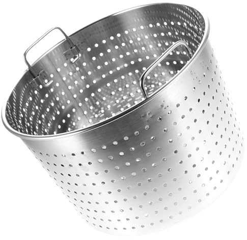 STAHAD Stainless Steel Large Leaky Pot 35cm Multipurpose Crawfish Boiler Basket Kitchen Food Strainer for Seafood Boiling and Meat Stewing