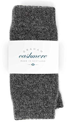 Graham Cashmere - Pure Cashmere Fingerless Wrist Warmers - Made in Scotland - Gift Boxed (Charcoal Grey)