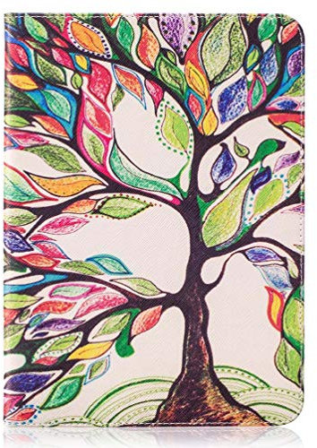 AIFILLE Compatibile con Cover Tablet Samsung Galaxy Tab S3 9.7 T820/T825 Albero della Vita Libro in PU Pelle Silicone TPU Bumper Chiusura Magnetica Supporto Carta Slots Flip Portafoglio per Donna