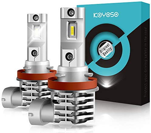 KOYOSO Lampadine H11 LED Fendinebbia 110W 14000LM, H8/H9 12V 6000K,2PCS | 1:1 Size, 6000K Bianco,Canbus Ready,IP68,No Fans No Noise,PERFECT BEAM PATTERN,No Adapter Required