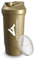 AMITYUNION Protein Shaker Gold 700 ml FYRA auslaufsicher – Goldener Shaker - BPA frei mit Pulverfach & Sieb und Skala für cremige BCAA Shakes, Proteinshake Becher, Eiweiß für Isolate & Whey Protein