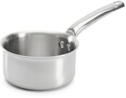 De Buyer - Casserole en inox 3 couches ALCHIMY - 14 cm - Fabriquée en France, Sans PFAS, Maîtrise de la Cuisson, Inox 18/10, Tous Feux + Four, Finition Poli Brossé, Gris