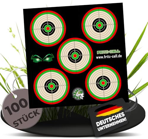 100 Zielscheibe 5er Spiegel 14x14 Luftgewehr Luftpistole Schießstand Airgun…