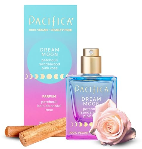 Pacifica Dream Moon Womens Spray Perfume 1 fl oz – Long-Lasting Floral Woody Fragrance for Her - Rose, Patchouli, Sandalwood – 100% Vegan, Cruelty-Free, Phthalate-Free Fragrance