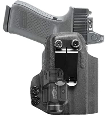 kydex IWB Holster for Glock 19 25 32 23 45 Mos Gen 3 4 5 with Streamlight Tactical Flashlight TLR-8 TLR-8G TLR-8A 500 Lumen Mounted Optics RMR Cut (Kydex)