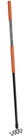 BLACK+DECKER Râteau de Jardin 4 Dents 148 x 12 x 10 cm Acier Carbone, Fibre de Verre et PVC Orange/Noir