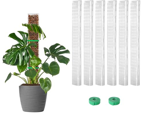 EOX Plastic Moss Pole for Monstera and Climbing Plants, 24-Inch, 6-Pack