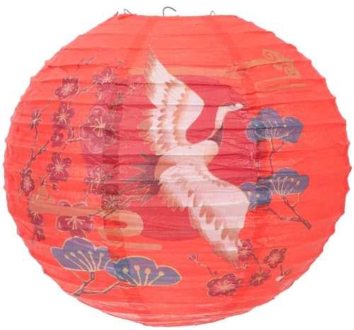 Japanese Chinese Style Lantern Lamp Shade with Lights Sushi Cherry Blossoms Globe Light Iron