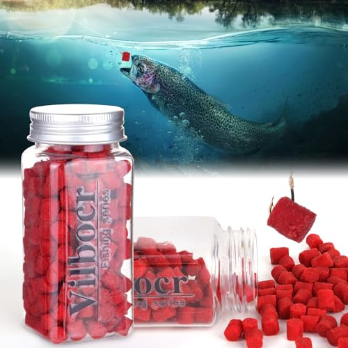 Vilbocr Power bait Fishing Dough Bait, Scent Dispersion Technology, Irresistible Scent and Flavor Ideal for carp and Other freshwater fish Species (Red - Sweet Potato Flavor)
