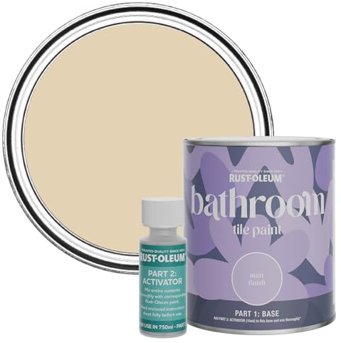 Rust-Oleum Beige Water-Resistant Bathroom Tile Paint in Matt Finish - Sandhaven 750ml