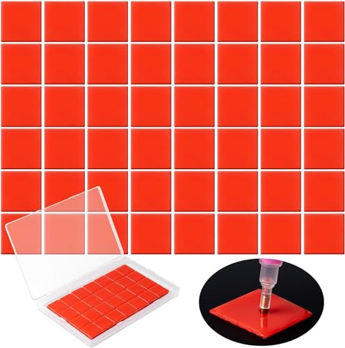 100 Pcs Diamond Art Wax, Red Painting Glue Clay DIY Diamond Embroidery Wax Tool Set with Storage Box for Embroidery Accessories Tool Set, Diamond Dot Projects (1 in)