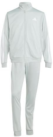 adidas Herren SPORTSWEAR BASIC 3 STRIPES TRICOT TRACKSUIT, Wonder Silver, XL Tall