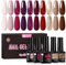 UR SUGAR UV Nagellack Rot, Nagellacks lila Kaffeefarbe Braun Gel Nagellack Gellack UV Farbgel Set Starter Sets für Nagelstudio Nagel mit Geschenkbox Maniküre Set