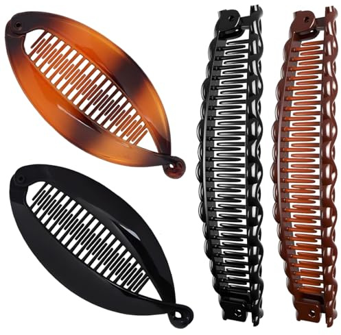 4 Fermagli Per Capelli A Banana Vintage, Clip Pettine, Accessori Per Capelli A Coda Di Pesce, Pettini A Doppia Banana Per Donne E Ragazze
