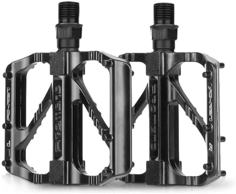 Pedales de bicicleta de 9/16 pulgadas de aluminio MTB pedales con eje antideslizante CNC aleación de aluminio antideslizante plataforma ancha pedales para bicicleta eléctrica, MTB, bicicleta plegable