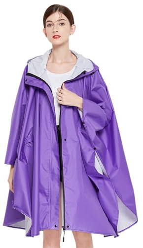 Generisch Women's Coat with Shawl Collar Lightweight Windproof Outdoor Rain Poncho with Colour Block Design for All Seasons Sweat Jacket Children