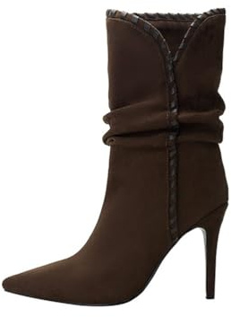 Botas de Tobillo de Ante marrón Oscuro para Mujer con tacón de Aguja Alto - Botines cómodos para otoño e Invierno para Uso Diario, Oficina, Salida Nocturna,Marrón,37 EU