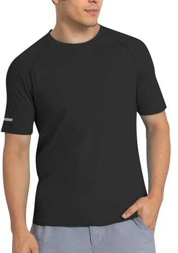 Camiseta de natación para hombre, protección UV UPF 50+, transpirable, de secado rápido, camiseta funcional de manga corta Rashguard