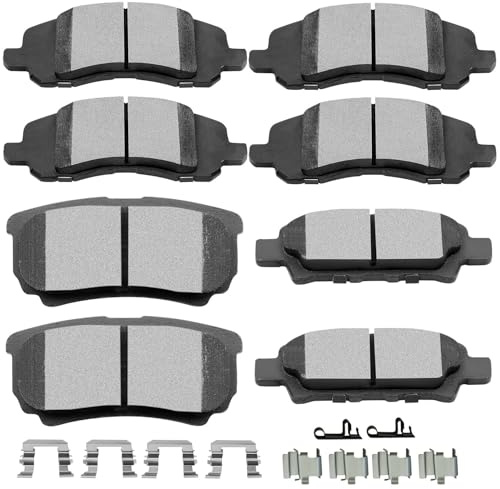 Ceramic Brake Pads Kits,SCITOO 8pcs Brakes Pads Set fit for Chrysler 200,Sebring,08-14 for Dodge Avenger,07-12 for Dodge Caliber,07-17 for Jeep Compass,Patriot,04-06,08-17 for Mitsubishi Lancer