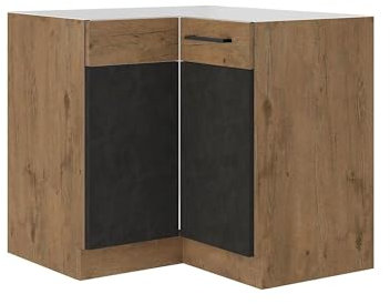 Vigo Eckunterschrank 90x90 cm Eiche Lancelot Matera Grau Küchenzeile Einbauküche